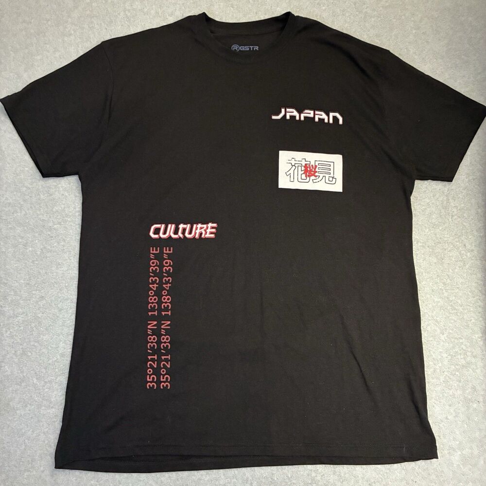 RGSTR Japan Culture Graphic T Shirt Black Anime Streetwear Men’s 2XL